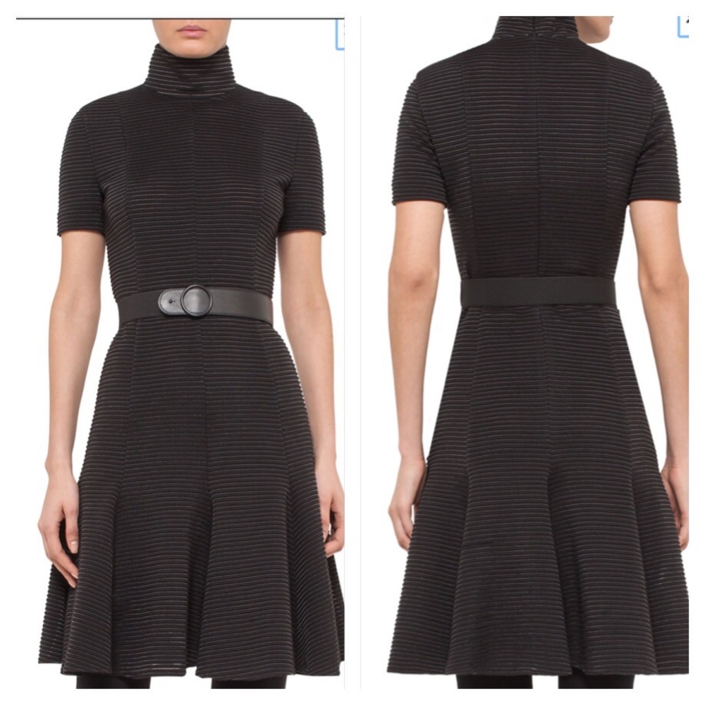 Akris Punto Ribbed Shirt Sleeve Dress